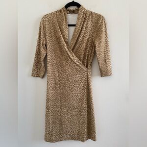 J.McLaughlin Catalina Cloth Panama Wrap Cheetah Print Dress Size XS